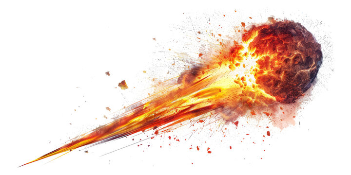 A meteor isolated on white background	