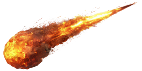 A meteor isolated on white background	