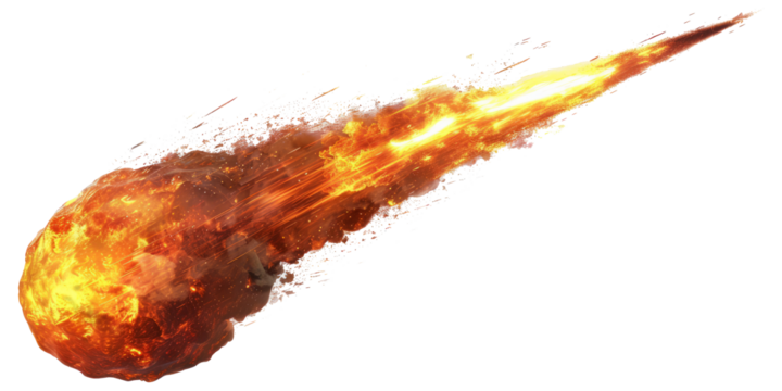 A meteor isolated on white background	