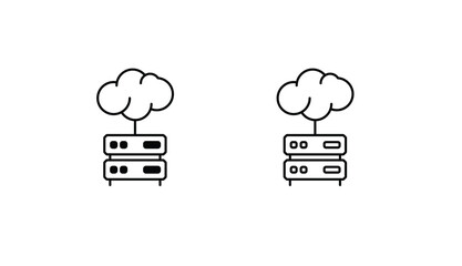 Cloud Servers icon design with white background stock illustration