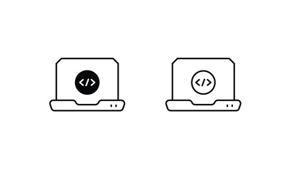 Coding icon design with white background stock illustration