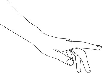 Aesthetic hand movements one line art vector illustration