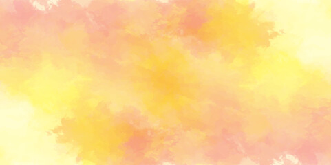 Abstract orange and yellow color background with bokeh .Delicate sepia background with paint stains watercolor texture .subtle watercolor orange yellow gradient illustration.	