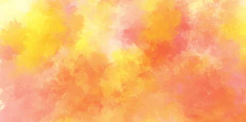 Abstract orange and yellow color background with bokeh .Delicate sepia background with paint stains watercolor texture .subtle watercolor orange yellow gradient illustration.	