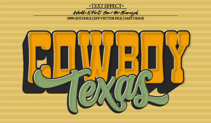 Cowboy Vector Text Effect Editable Alphabet Western Desert Sheriff Texas