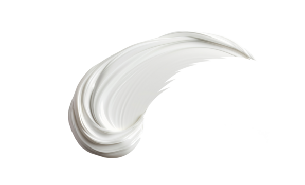 White cosmetic cream brush isolated on a transparent background