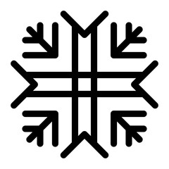 Snowflake icon in thin line style vector illustration graphic design