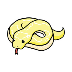 cute kawaii snake cartoon illustration