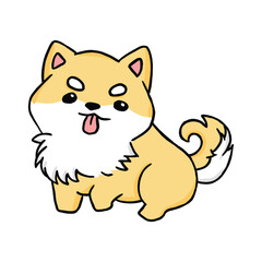 cute kawaii Shiba Inu dog illustration