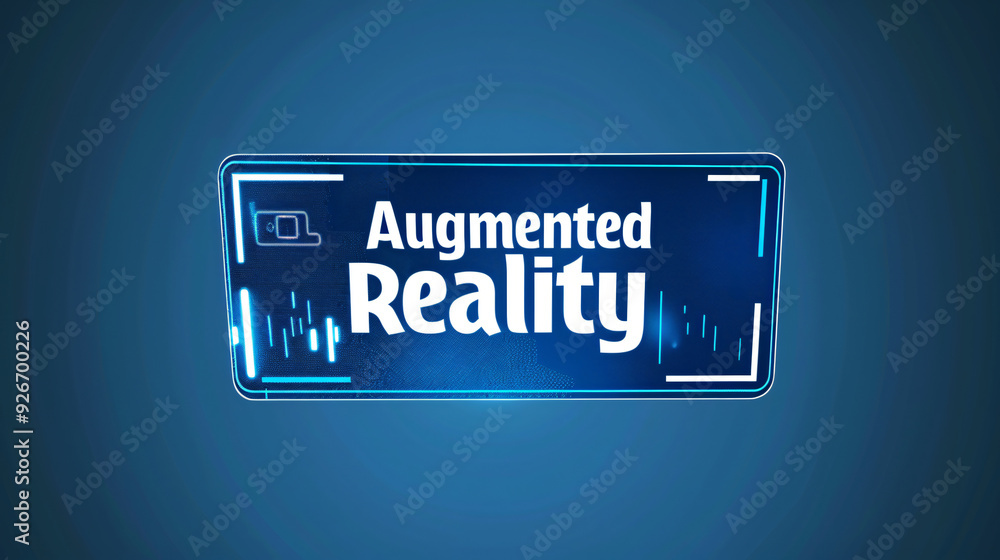 Poster Futuristic screen displaying an augmented reality concept with a digital camera symbol