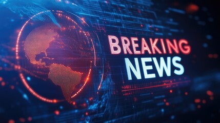 Breaking Headlines Graphic with Dynamic Globe