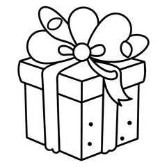 Present gift box icon. Vector isolated elements. Christmas gift icon illustration vector symbol. Surprise present linear design. Stock vector.