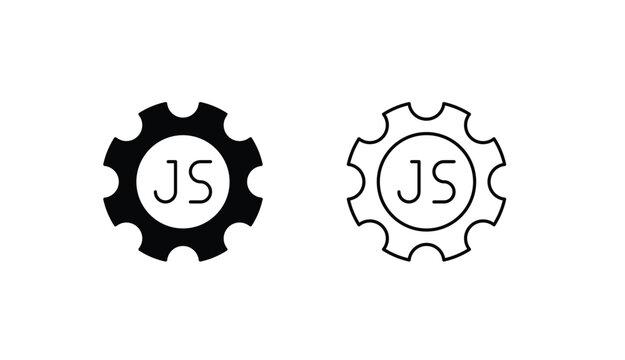 Javascript icon design with white background stock illustration