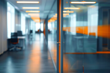 Modern Office with Glass Walls and Contemporary Design in a Sleek and Professional Corporate Space