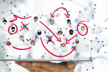 Obraz premium Abstract technology group and data 3d