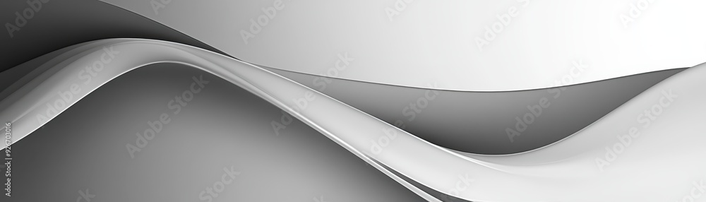 Poster abstract black and white wave pattern background design with smooth curves and gradient shades