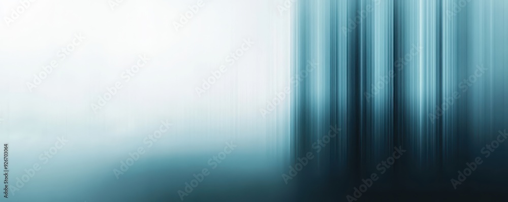 Poster abstract blurred background with blue gradient tones and vertical lines creating a serene and calmin