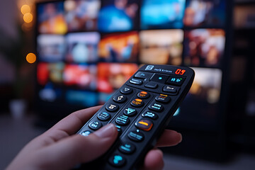 Watching TV and using remote controller