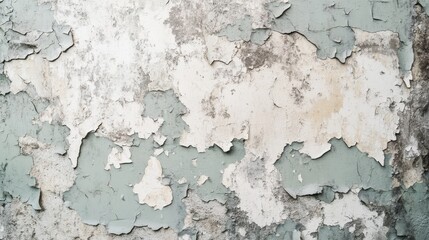 Close-up of old, peeling paint on a concrete wall, showcasing texture and decay. Ideal for backgrounds and grunge design concepts.