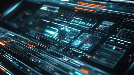 Obraz premium Futuristic Interface Design: A Glimpse Into the Digital Future