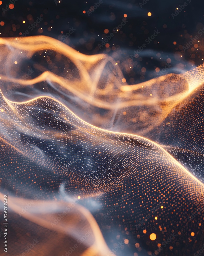 Wall mural a conceptual depiction of sound waves merging with cosmic particles, creating a sense of harmony and