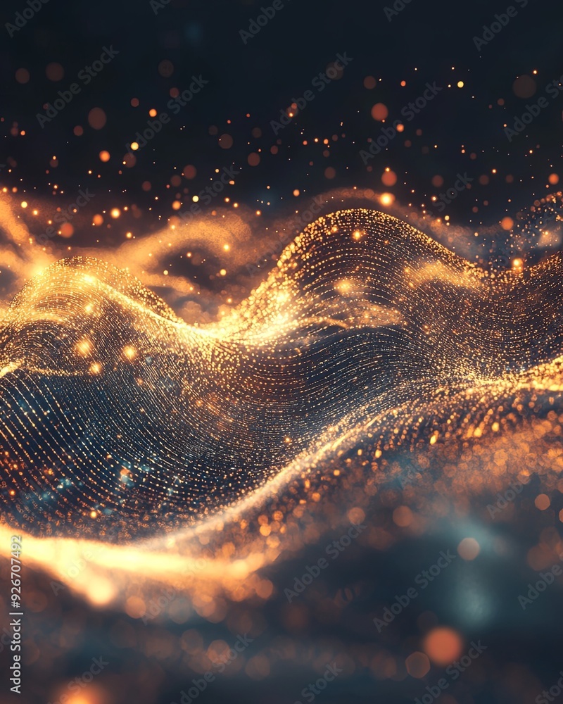 Wall mural a conceptual depiction of sound waves merging with cosmic particles, creating a sense of harmony and