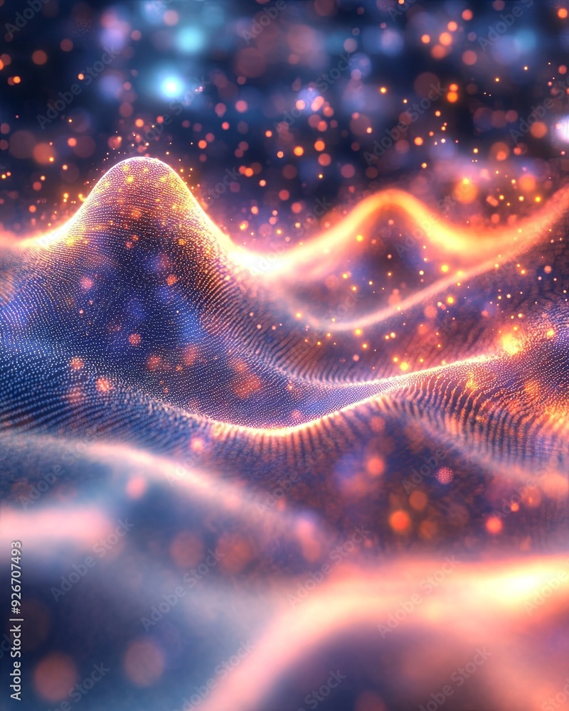 Canvas Prints a conceptual depiction of sound waves merging with cosmic particles, creating a sense of harmony and