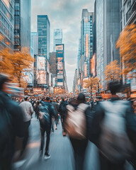 Street photography of a huge amount of pedestrians walking in a big city