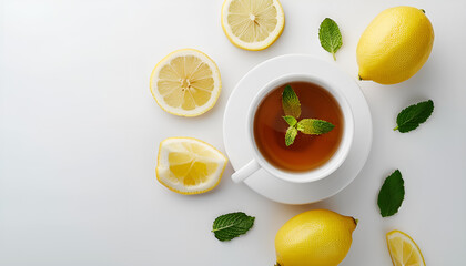 Cup of tea isolated on white background