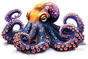 Obraz premium colorful octopus isolated on white