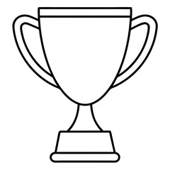 continuous single line drawing of trophy cup, line art vector illustration