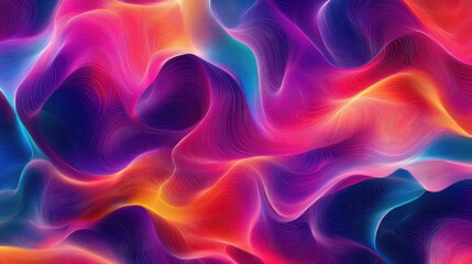 Obraz premium A fluid and colorful pattern of intersecting lines forming an abstract, flowing background.