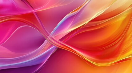Naklejka premium A vibrant abstract background with intersecting, fluid, colorful lines creating a smooth pattern.