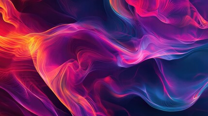 Obraz premium A vibrant abstract background with intersecting, fluid, colorful lines creating a smooth pattern.