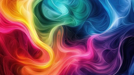 Intersecting fluid lines in a vibrant, colorful pattern forming an abstract background.