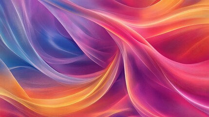 Obraz premium Smooth, flowing lines intersecting to form a colorful, dynamic abstract background.
