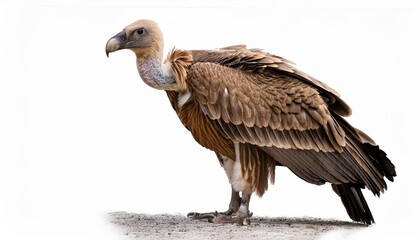 Obraz premium On a white BackgroundA vulture standing on the ground with a white background
