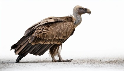 Obraz premium On a white BackgroundA vulture standing on the ground with a white background