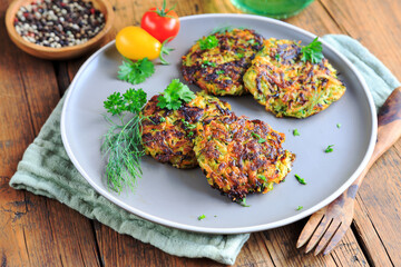 vegane Zucchinipuffer