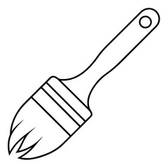 paint brush  vector silhouette illustration with white background 