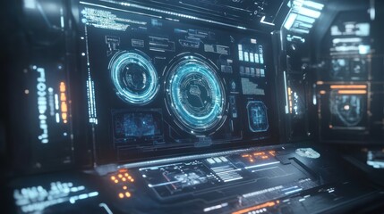 Fototapeta premium Futuristic Interface Design: Digital Dashboard