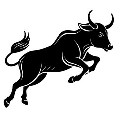 Oscar the Ox jumping  silhouette vector