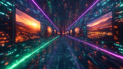 Fototapeta premium データの高速通信のイメージ画像