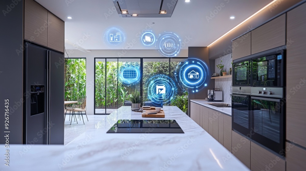 Wall mural smart home with ai-controlled appliances: homes where appliances are managed and optimized by ai.