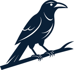 crow on a branch Halloween illustration design