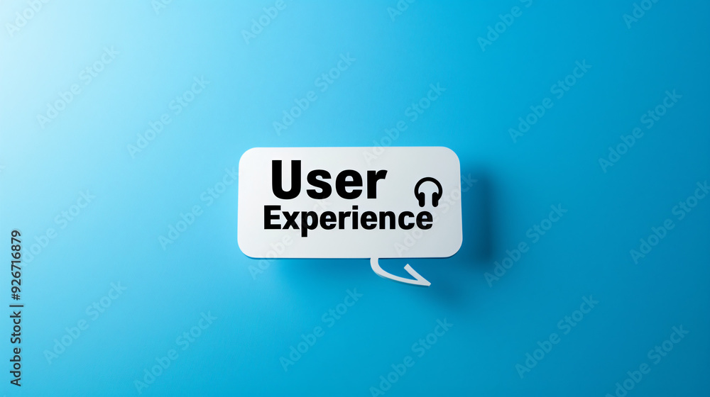 Poster speech bubble is showing user experience concept, great for technology related backgrounds