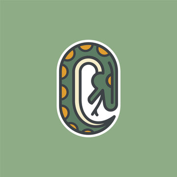 simple snake logo with cute style