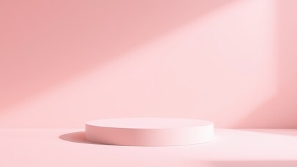 Minimalist Pink Podium with Soft Light