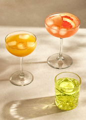 various cocktail glasses