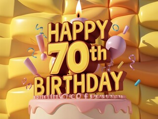 Elegant happy 70th birthday with gold accents